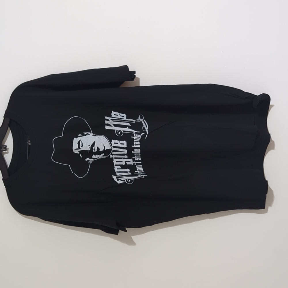 Doc Holliday forgive me if I don't shake hands t shirt size 2XL black in color